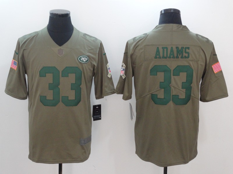 Men New York Jets #33 Adams Nike Olive Salute To Service Limited NFL Jerseys->los angeles rams->NFL Jersey
